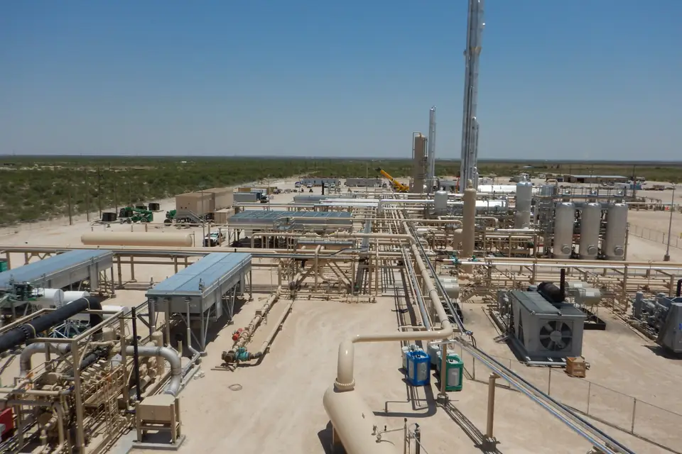 A gas processing plant in the Permian Basin