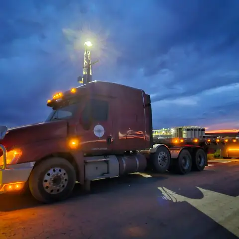 A North Point truck at dusk