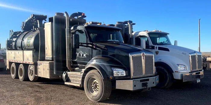 TTK hydrovac trucks lined up
