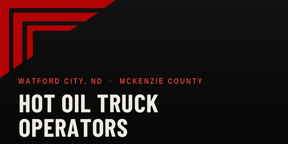Hot oil trucking in McKenzie County, in the red of the Wayne&rsquo;s Trucking logo